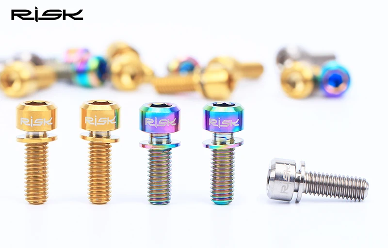 4Pcs RISK Bike Disc Brake Fixed Bolts M6x18//20mm Screws TC4 Titanium Brake Bolt