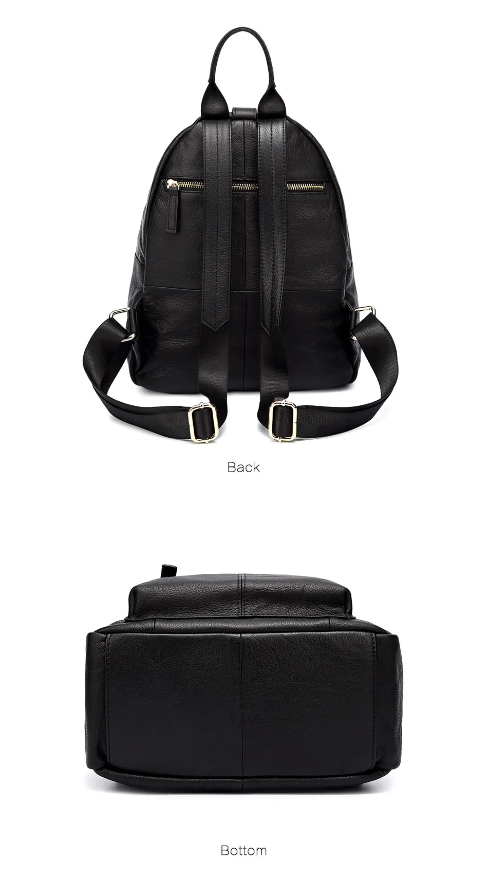 Zency, женский рюкзак, натуральная кожа, практичная Женская дорожная сумка, школьные сумки для девочек, повседневный черный рюкзак