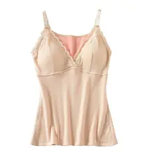 Осенне-зимний кружевной жилет на бретельках с v-образным вырезом, Теплый Бархатный плотный жилет, модный теплый жилет для женщин