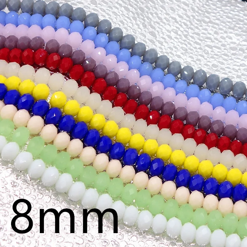 

Wholesale 40pcs Crystal Glass Rondelle Faceted Loose Spacer Beads DIY 8x6mm