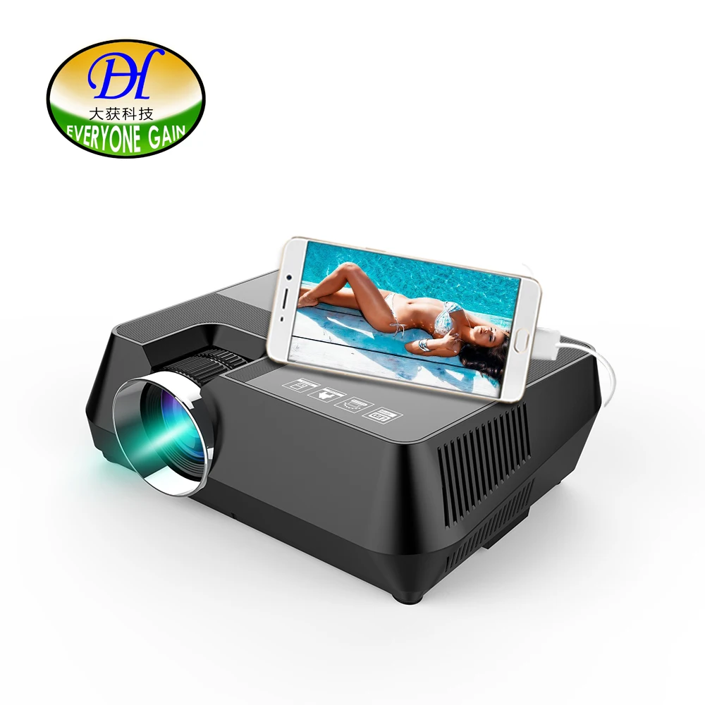 

Everyone Gain S8 Data Show Mini Projetor Para Celular Cheap TV Projector Home Cinema Projector Support Wired Sycn LED Projecteur