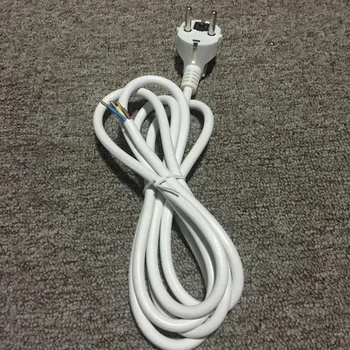 

EU 2 Pin AC Plug Power Cable 3 Prong Copper Cord Adapter 1pc 1.2m white color Europe EU Plug AC Power Adapter Extension Cable