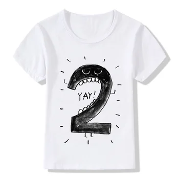 

ZSIIBO Boys Digital Print T-Shirt Children's Summer T-Shirt Figures Suitable for Age Funny Birthday Children's Girls Casual Tops