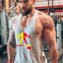Muscleguys мужские Бодибилдинг майка тренажерные залы спортивная рубашка без рукавов хлопок Y назад Спортивная майка Тяжелая атлетика жилет
