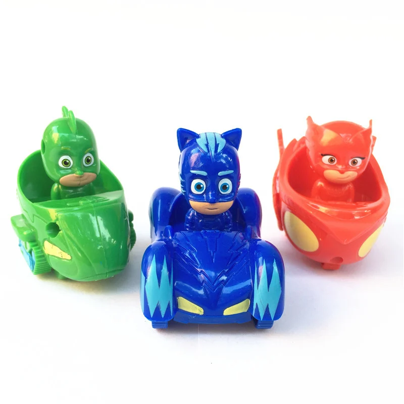 3pcs lot PJ Cartoon Characters Catboy Owlette Gekko Cloak font b Toys b font Car Set
