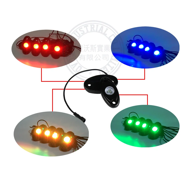 4 стручки многоцветный RGB рок светильник под водой для автомобилей Грузовик Лодка