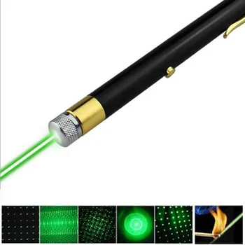 

Military 532nm Green Laser Pen Light Hunting Green Dot USB Rechargeable 5mW Beam Lazer Pointer Pen with Built-in Battery Camping