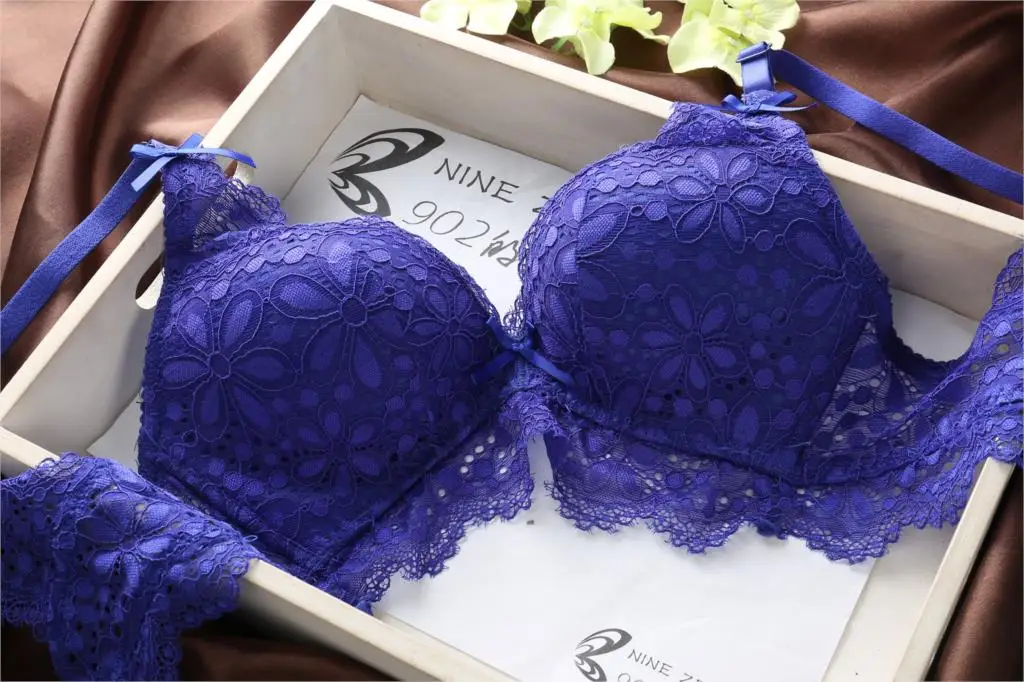 Sexy Lace Bra Adjustable Floral Lace Soft Rims Bra Set Push up Lingerie Women Underwear Sets
