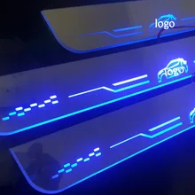 4 pcs Scuff Plate Door Sill threshold LED for 2017 2018 Toyota C-HR CHR Customized waterproof moving light