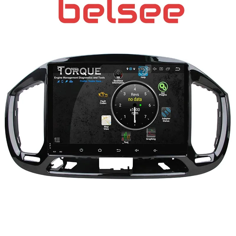  Belsee 10.1 Touch Screen Android 9.0 Autoradio Stereo Car Head Unit for Fiat Uno 2014 GPS Navigatio