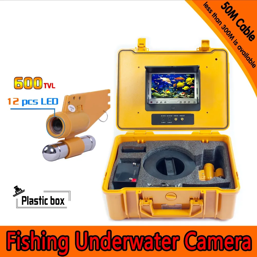 

Underwater Fishing Camera Kit with 50Meters Depth Single Lead Bar & 7Inch Color TFT Display Monitor & Yellow Hard Plastics Case