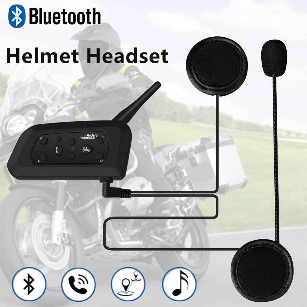 

Portable Walkie Talkie with Headset Full-duplex Motorcycle Bluetooth Helmet Headsets Intercom for 6 riders Wireless Interphone