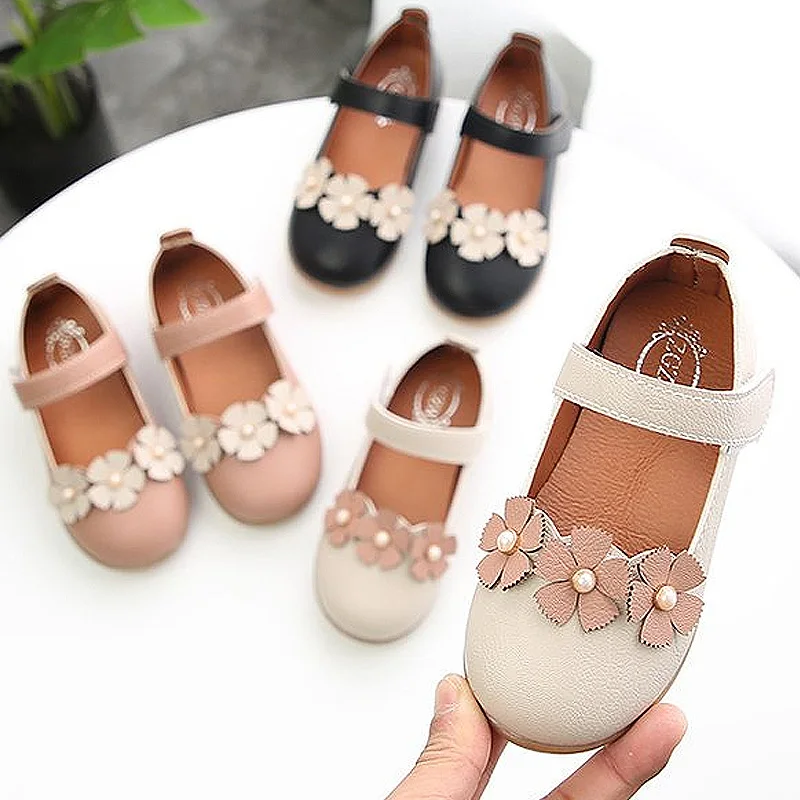 Kids Shoes Girls Princess Shoes With Flower Bead Children Shoes Pu