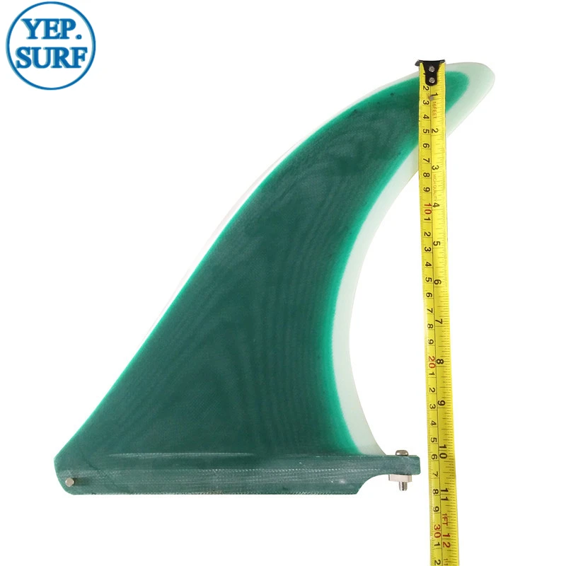 Surf Longboard Fins 10.25 Length  Surf Fin Green color Fin Surfboard Fin 10.25 Length