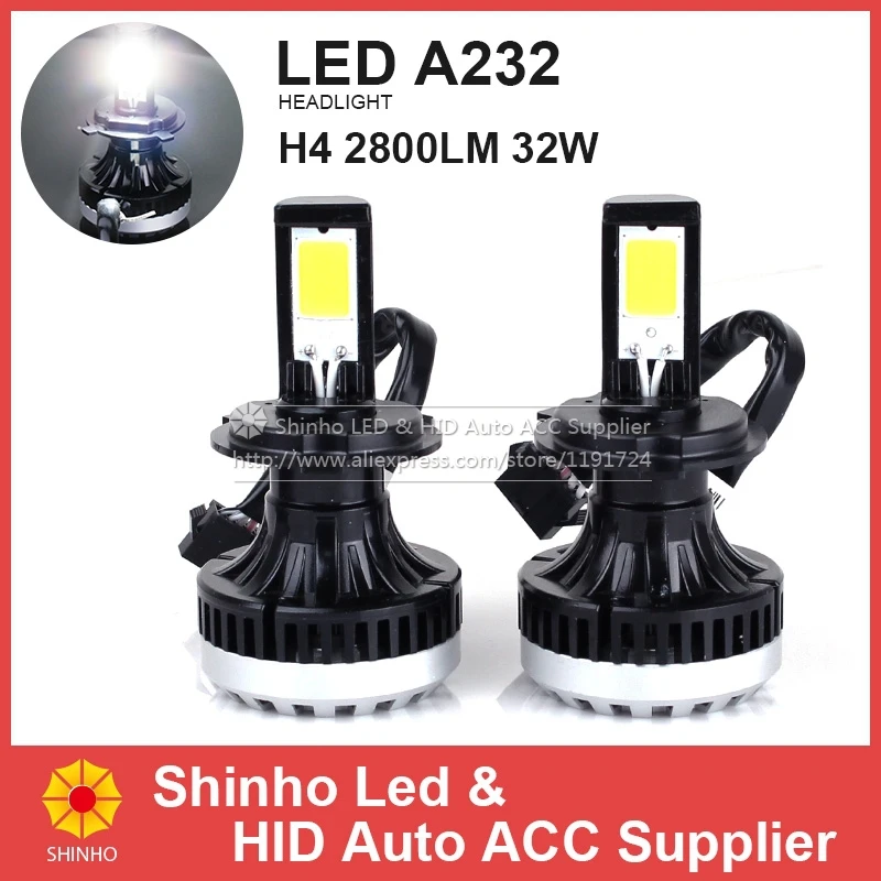

High Power H4 LED headlight Bulbs 12V 32W 2800lm H4-3 Hi/Lo COB LED Headlamp Conversion Kit 3000K 6000K Car Fog Lights Bulb