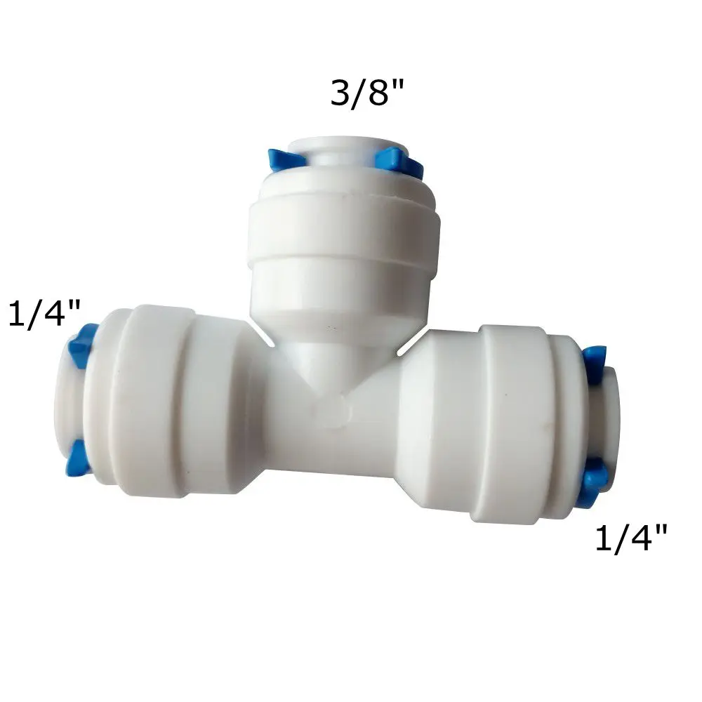 1/4 &quotOD * 3/8&quot OD &quotтруба T быстрый соединитель редуктор тройник установка RO воды