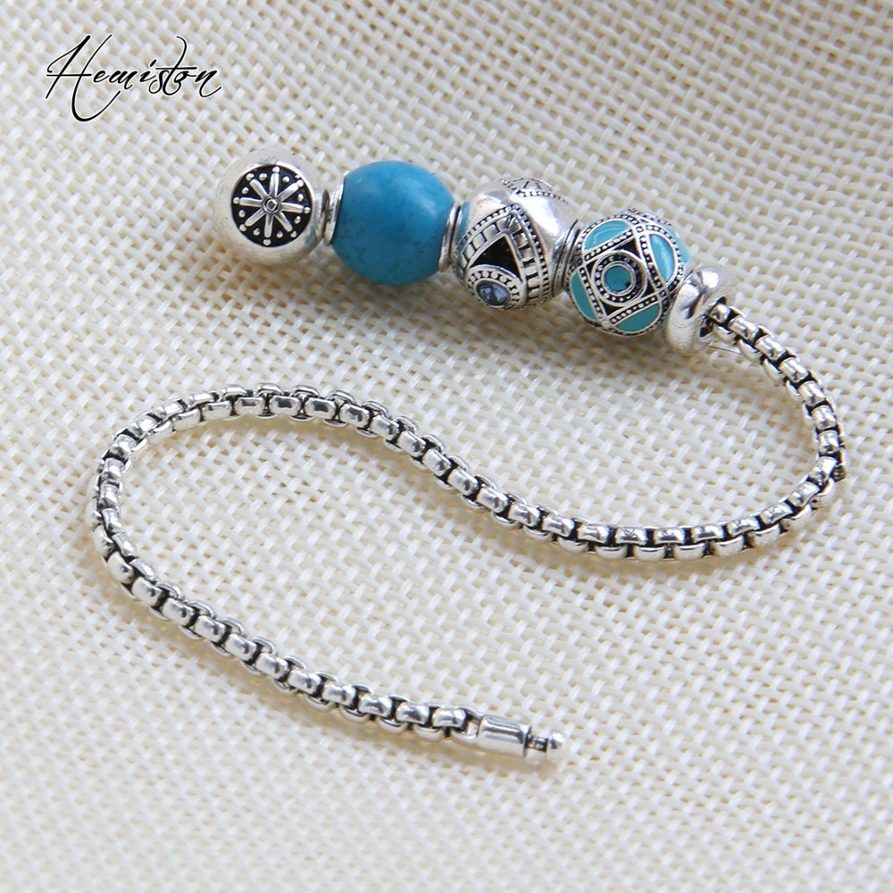 Браслет из бусин Thomas Style KM с искусственным голубым камнем бусины в форме глаза