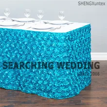 Приятные глазу атласная Розетка Юбка для стола свадьба скатерть плинтус