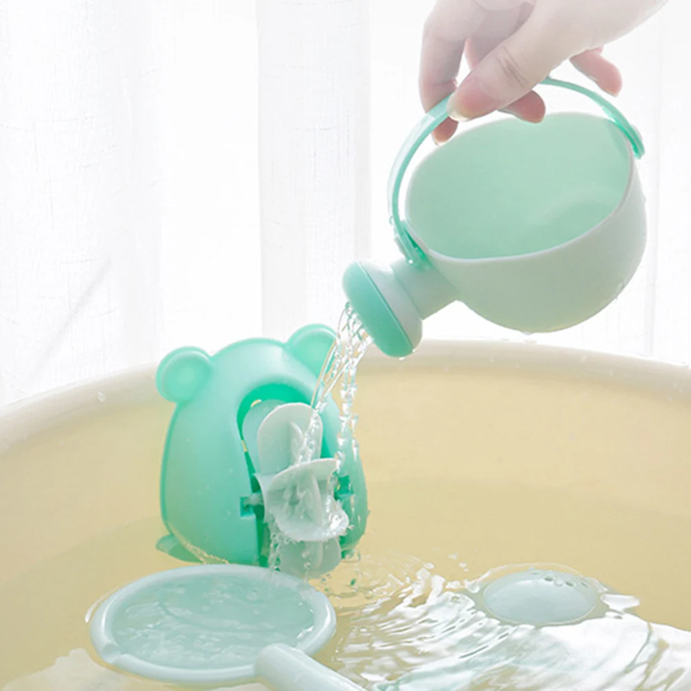 Детская игрушка для купания Нетоксичная Лейка водный ковш водное колесо ванная комната игрушки для ванной набор из четырех частей(зеленый