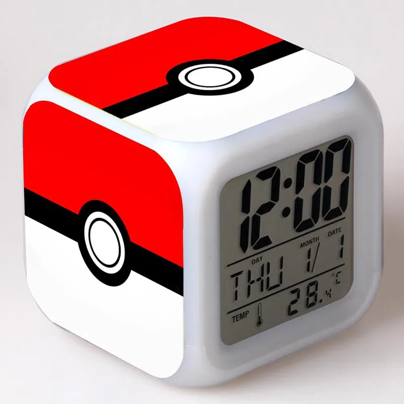 

Pokeball Anime Figure LED Alarm Clock Flash Touch Light Despertador Game Pokemon Go Action & Toy Figures For Kids