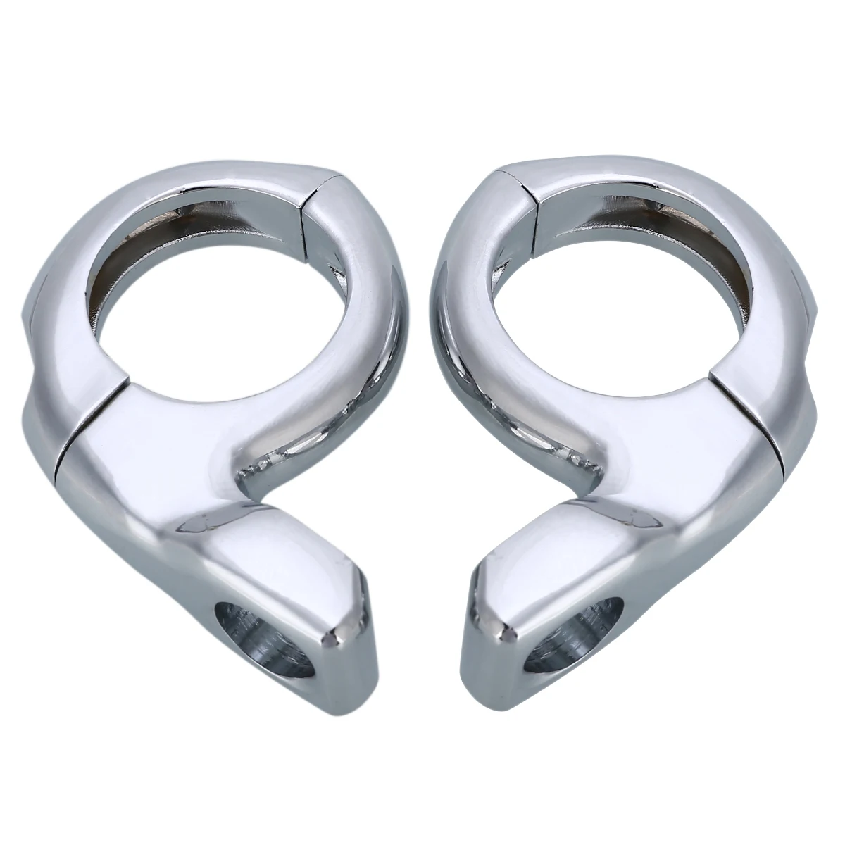 For ATV Motorcycles Scooters 2pcs Motorcycle Turn Signal Light Mirror Adapter Clamps  1" Handlebar Silver Metal Mount Mayitr