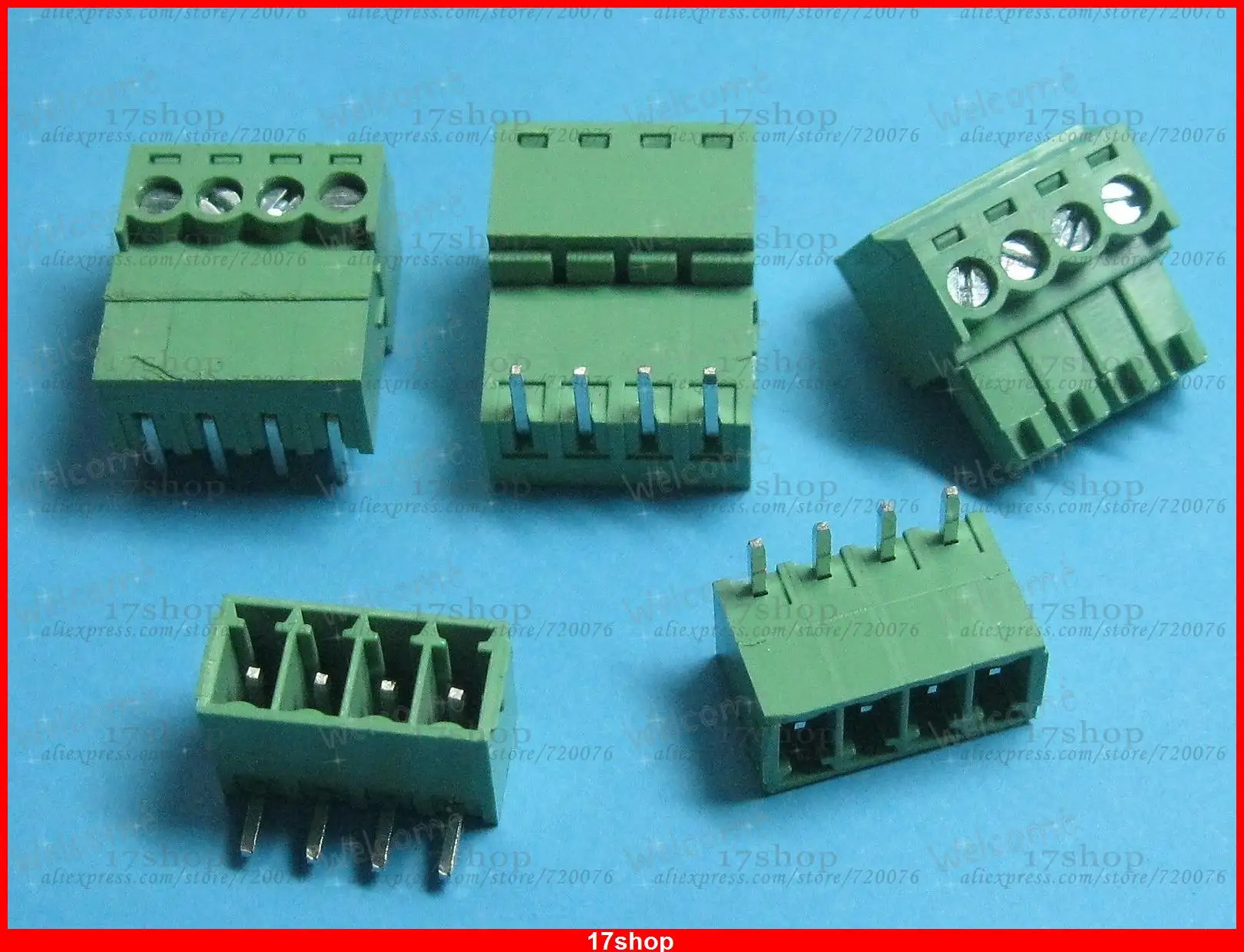 

200 x Pitch 3.81mm Angle 4way/pin Screw Terminal Block Connector Pluggable Type
