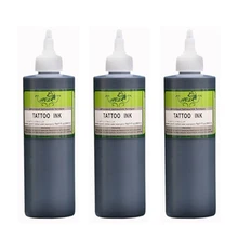 3 бутылки 8 унций черный набор краски для татуировки наборы для тела Искусство 250 мл черная Профессиональная Красота для перманентного макияжа аксессуары для красок