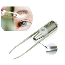 Hot Sale Make Up Led Light Eyelash Eyebrow Hair Removal Tweezer Face Hair Remover Stainless Steel Eyebrow Tweezers