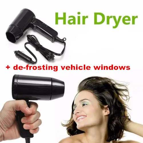 12 v car heater Electrical Appliances fans for hair dryer + defrost ice /fog foldable and
