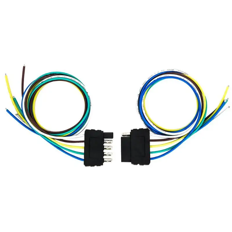 

Vehicle+Trailer Wiring Harness Kit 5 Way Flat Connector 18 AWG Wire