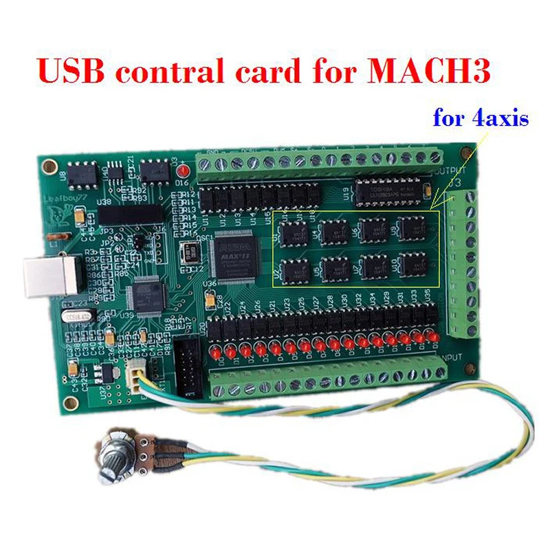 

4 Axis USB Mach3 motion control card, CNC controller card Four axis breakout interface board for CNC Router