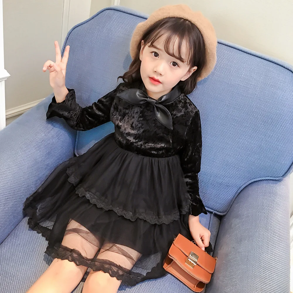 

Girl Christmas Dress Elegant Girl Party Dresses 2017 Autumn Winter New Girls Lace Tulle Cotton Sleeveless TUTU Wedding Dresses