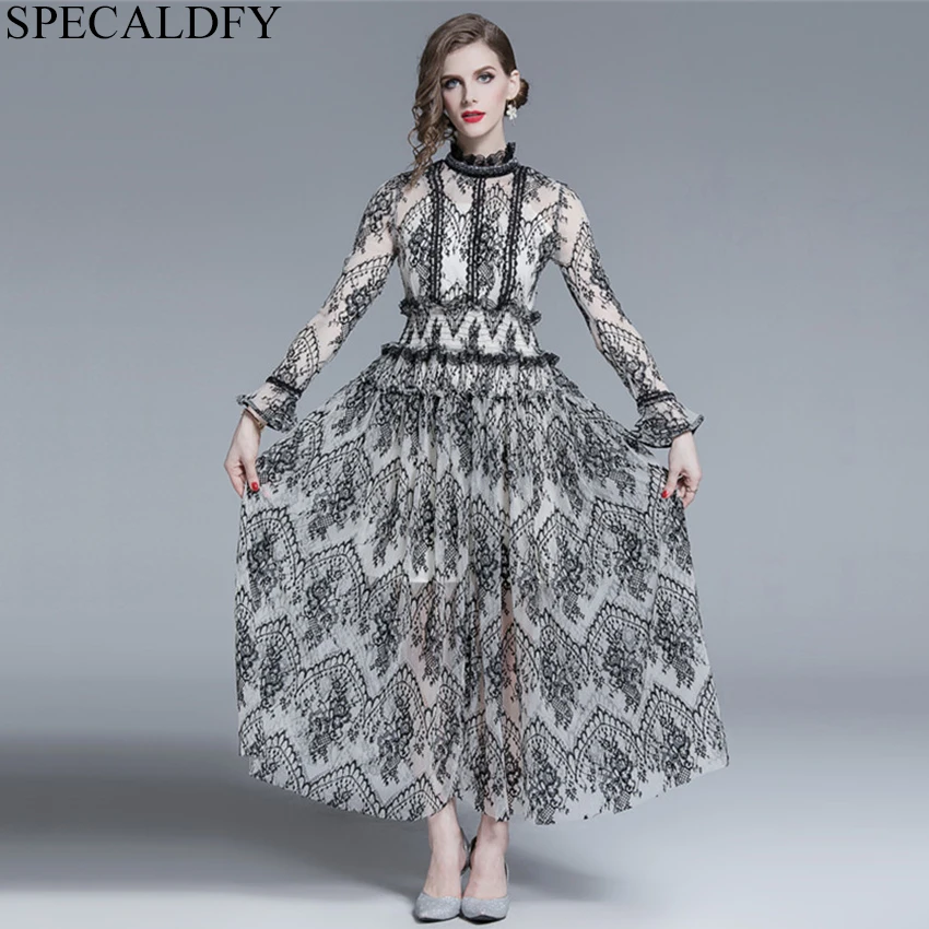 

Spring Dress Women Long Sleeve Retro Vintage Dress 2019 New Fashion Ladies Casual Long Maxi Dress Vestidos Robe Femme