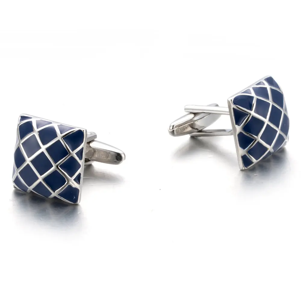 

VAGULA Blue Enamel Cuff links Quality French Cufflinks Laywer Gift links Jewellery Gemelos Men Jewelry 766