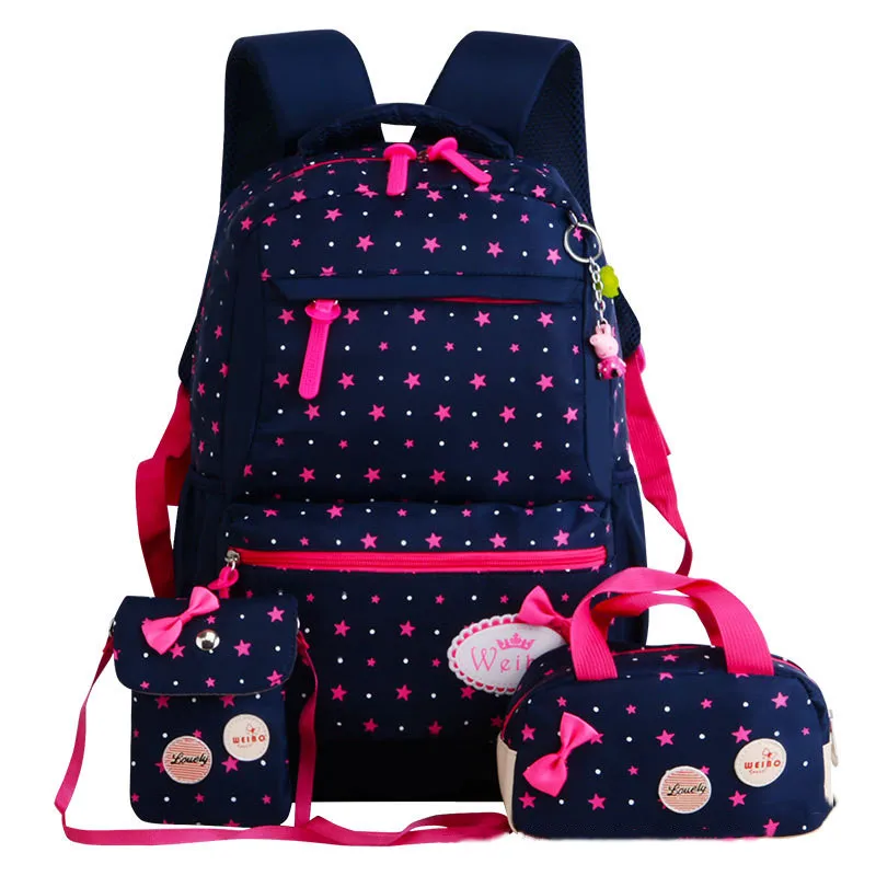 Best Fashion Girl School Bags For Teenagers backpack set women shoulder waterproof travel bags 3 Pcs Set rucksack mochila knapsack