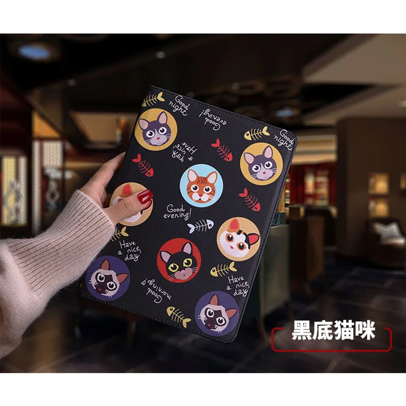 

Case For Apple iPad 8 Inch Cartoon Cat PU Leather Case Flip Auto Wake Up Sleep Cover Smart Stand Soft Back Case For iPad Mini 4