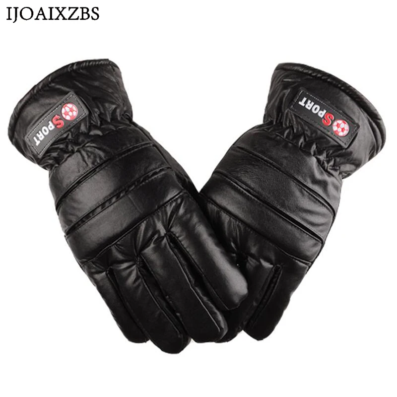 

Winter Gloves Leater Sports Skiing Motorcycle Windproof Waterproof Velvet Plus Thickness Warm Men Gloves
