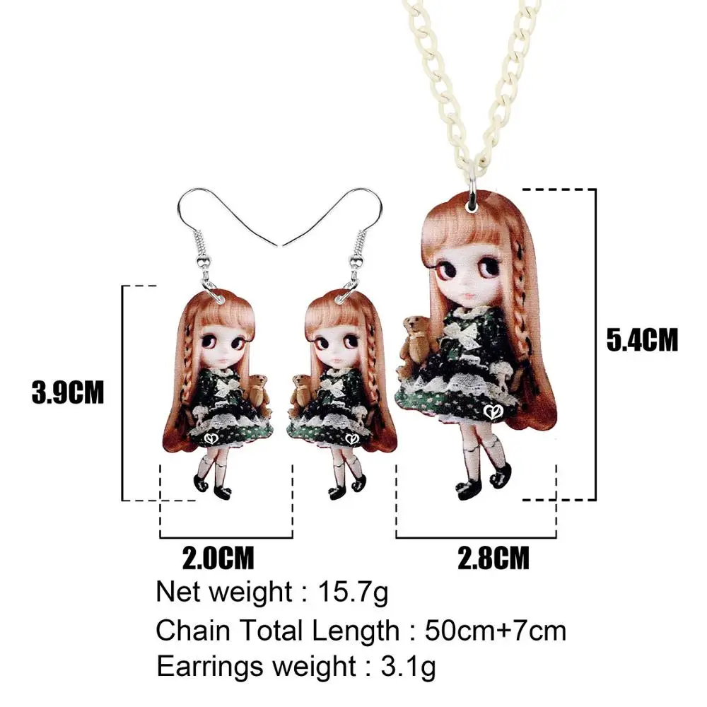 Женский комплект украшений Bonsny набор из акрила ожерелье и Сережки для девушек