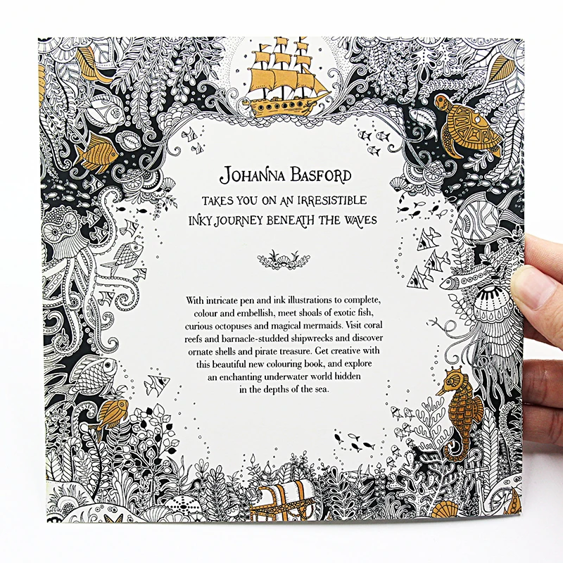 1 PCS 24 Pages Lost Ocean Inky Adventure Coloring Book For Children Adult Relieve Stress Kill Time Painting Drawing Art Book 1 PCS 24 Pages Lost Ocean Inky Adventure Coloring Book For Children Adult Relieve Stress Kill Time Painting Drawing Art Book