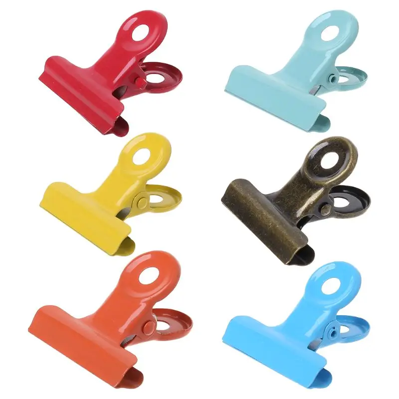 

6pcs Metal Binder Clips Folder Notes Letter Document Paper Clip Clamp 30mm Office School Supplies
