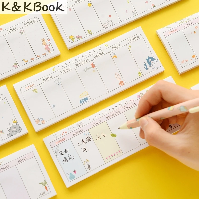 k kbook 2 pcs weekly plan memo pad post it week planner sticky note agenda stationery k kbook 2 pcs weekly plan memo pad post it week planner sticky note agenda stationery