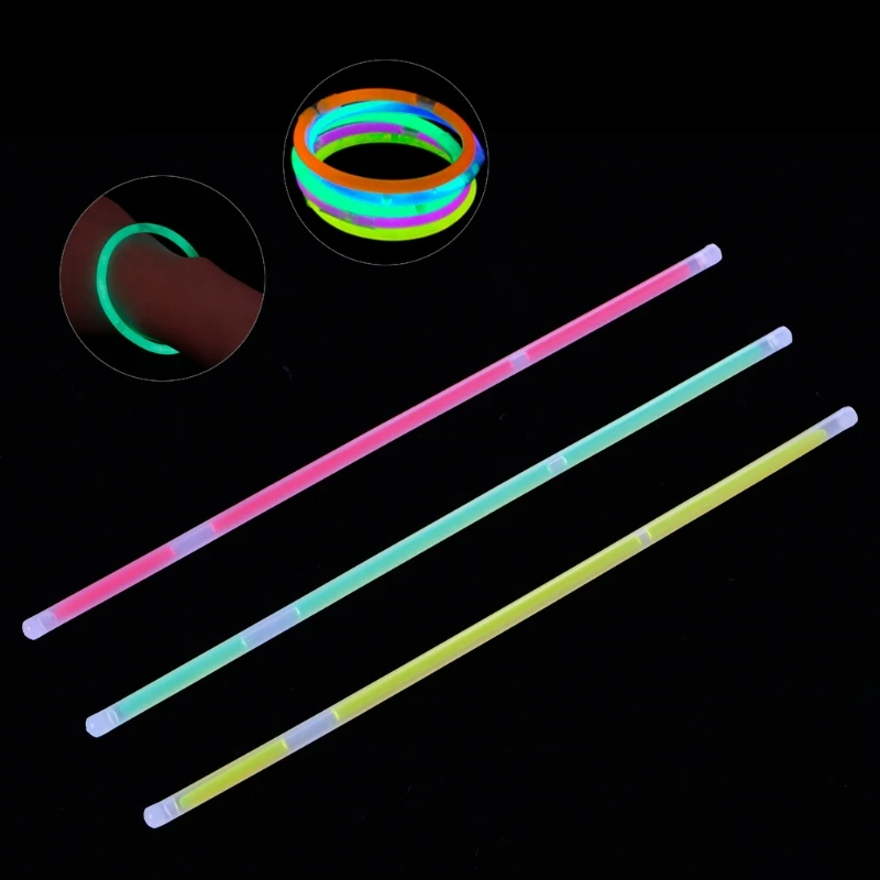 Флуоресцентный светильник светящиеся палочки многоцветные браслеты неоновые ожерелья ралли рейв детские игрушки светится в темноте люминесцентные светящиеся