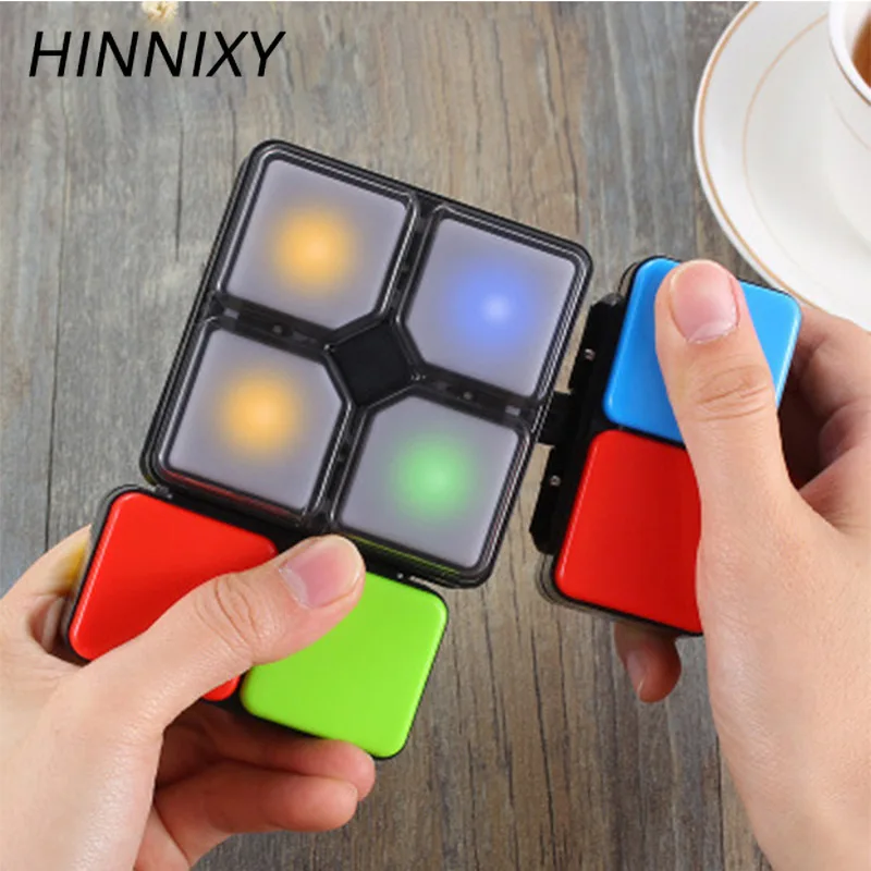  Hinnixy Magic Cube Night Lamp Intelligent Puzzle Electronic Music LED Toys Creative Changeable Game - 33034890671