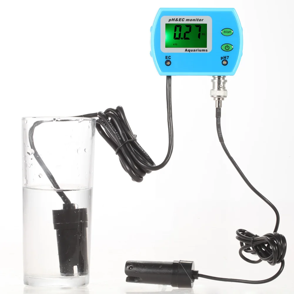 

2 in 1 Multi-parameter Professional Mini Water Quality Tester Water Quality Monitor pH / EC Meter Acidometer Analysis Device