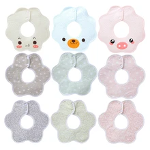 Детские нагрудники бандана детская Отрыжка Одежда Прекрасный цветочный стиль детские непромокаемые нагрудники вращающийся двойной оснастки Модный узор звезда нагрудники