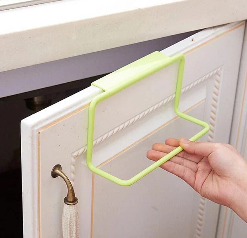 

New Hot Door Tea Towel Rack Bar Hanging Holder Rail Organizer Bathroom Cabinet Cupboard Hanger Kitchen Accessories