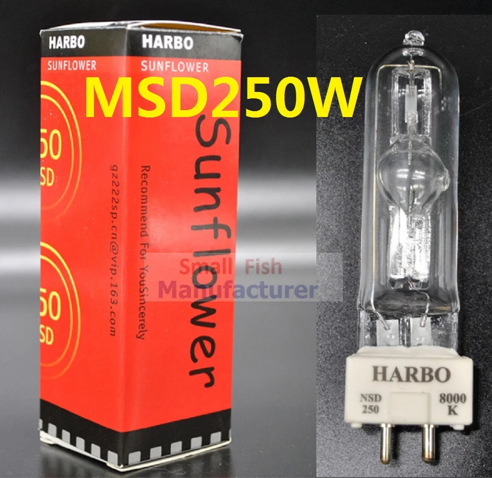 Free shipping Stage Lighting Lamp MSD 250 2 MSD250W Watts 90V MSR Bulb NSD 250W 8000K