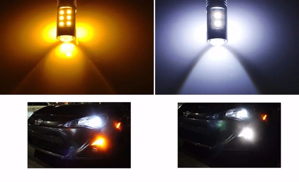 �ſ� ���� SMD 2835 Ĩ, ���� ���õ�� ����ġ�� LED ����, ��� ȣ�ڻ� (��Ȳ��) 7443 T20 W3x16q W21/5W 7444NA, 2 ��