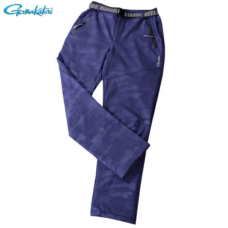 

GAMAKATSU Fishing Pants Plus Velvet Man Winter Fishing Keep Warm Waterproof Fleece Outdoor Camouflage Softshell Fishing Trouser