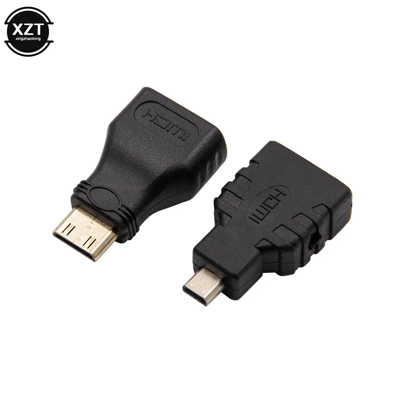 

1080P 1set HDMI to Micro HDMI + HDMI to Mini Converter Gold Plated HD Extension Adapter Connector for Video TV for Xbox